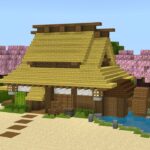 (マイクラ和風建築)茅葺き屋根 和風建築の作り方(Minecraft) How to Build Japanese style architecture