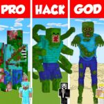 🎃Minecraft REAL LIFE ZOMBIE HOUSE BUILD CHALLENGE – NOOB vs PRO vs HACKER vs GOD / Animation