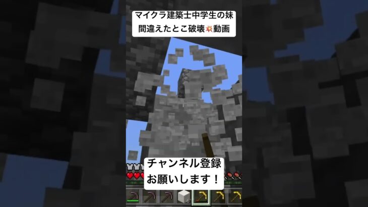 マイクラ建築士中学生の妹　間違えたとこをひたすら破壊する動画　#minecraft #まいくら #マイクラ #マインクラフト