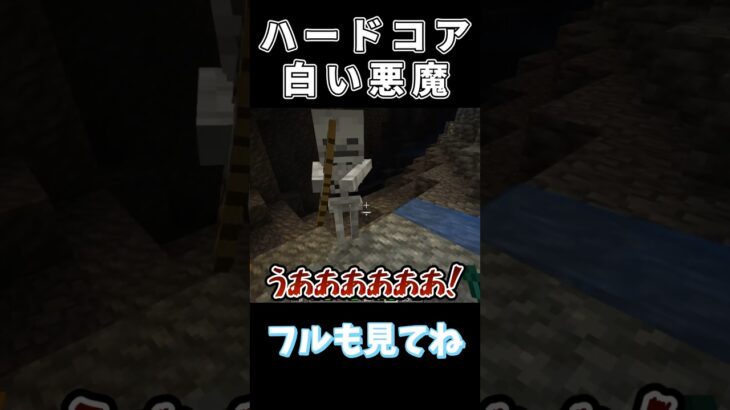 ハードコアのスケルトンにボコられるやつ #minecraft