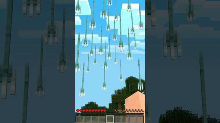 トライデントの雨がヤバすぎたｗｗｗ【マイクラ】#shorts ＃マイクラ  #minecraft   #マインクラフト