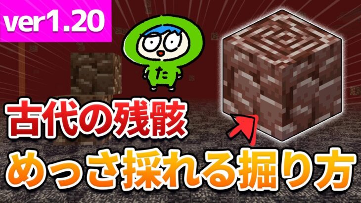 【最新】古代の残骸の最高効率の集め方！◯◯の下を掘ってください【マイクラ】統合版