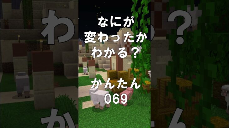 マインクラフトでマイクイズ！なにがかわったかわかる？アハ体験で間違い探し（かんたん）069  #shorts #マイクラ #マインクラフト #minecraft #マインクラフトでマイクイズ