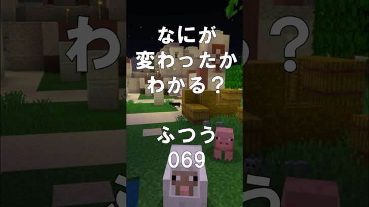 マインクラフトでマイクイズ！なにがかわったかわかる？アハ体験で脳トレ間違い探し（ふつう）069 #shorts #マイクラ #マインクラフト #minecraft #マインクラフトでマイクイズ