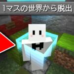 1マスから始まる世界からの脱出【マインクラフト】