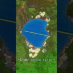 湖の水を1層ずつ水抜きするタイムラプス【Minecraft】【#Shorts】
