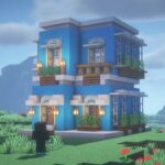 マインクラフト 青くてオシャレな家の作り方 How to build a stylish blue house l tutorial