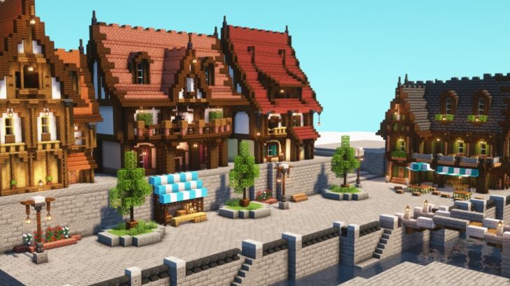 【マイクラ建築】塔付きの家を建てる！箱庭街づくり【Minecraft】