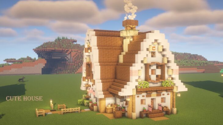 [マイクラ建築]おしゃれなお家の作り方 かわいい拠点[Minecraft][tutorial]How to build a house