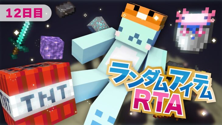 🔴【マイクラ】ランダムアイテムRTAチャレンジ -12日目-【しろくる / VTuber】