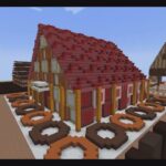 お菓子の村のお菓子の家　マイクラ #minecraft #マインクラフト #マイクラ建築