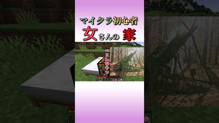 【建築】マイクラ初心者の女さんの家がこちらｗｗｗ #マインクラフト #女性実況 #minecraft #shorts