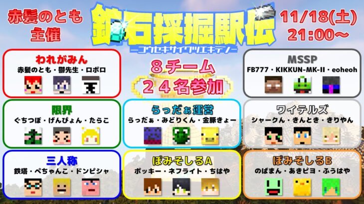 【マイクラ鉱石採掘駅伝】赤髪のとも視点【われがみん】