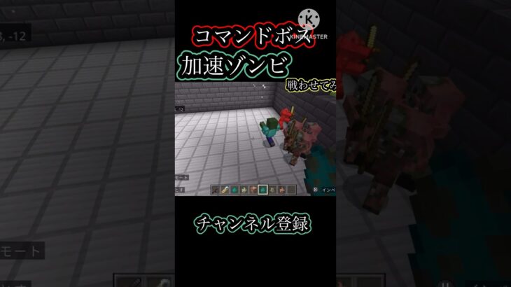 コマンドボス紹介加速ゾンビと敵モブ達を戦わせてみた！#マインクラフト# #マイクラ #統合版#コマンド紹介