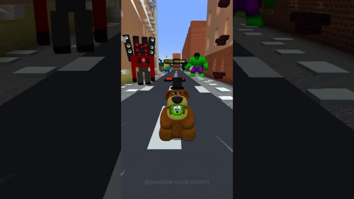 Gummy Bear + Freddy Fazbear in Minecraft (Walkspeed Music) 😂 #shorts #roblox #minecraft