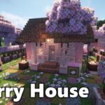 【Minecraft】庭付きの桜の家の作り方 🔨 アイデア建築 【マインクラフト】【マイクラ】