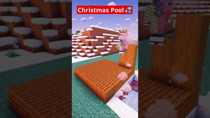 Minecraft Christmas Themed Swimming Pool💦🎅 #shorts