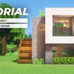 Minecraft: Small Modern House Tutorial🏠 | 簡単！石で作る小さなモダンハウスの作り方(現代建築)