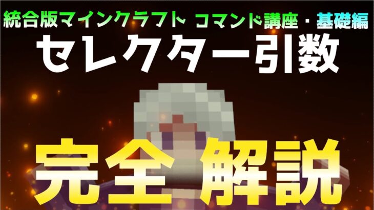 【統合版マイクラ】全てのセレクター引数について完全解説!! ～コマンド講座・基礎編～【Switch/Win10/PE/PS4/Xbox】