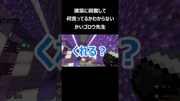 【マイクラ統合版】建築に興奮してよくわからない指示をする息子 #Shorts #マイクラ #マインクラフト #minecraft