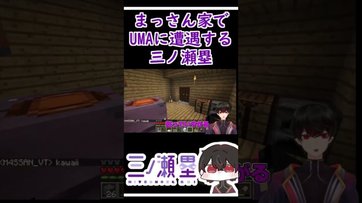 まっさん家でUMAに遭遇する三ノ瀬塁 #Shorts #minecraft #マイクラ