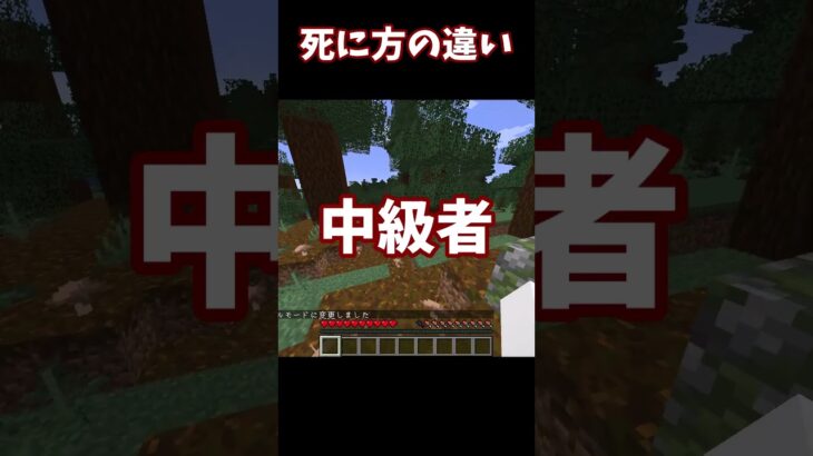 【マイクラ】死に方の違い #マイクラ #minecraft #マインクラフト #shorts  #short  #minecraftshorts