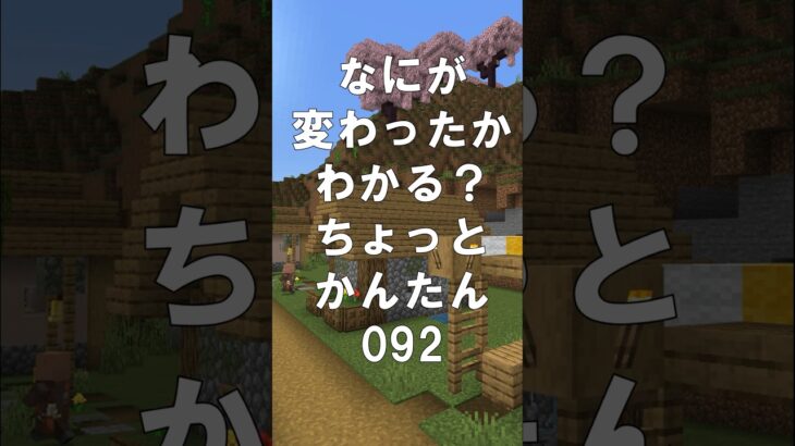 マインクラフトでマイクイズ！なにがかわったかわかる？アハ体験で間違い探し（ちょっとかんたん）092  #shorts #マイクラ #マインクラフト #minecraft #マインクラフトでマイクイズ