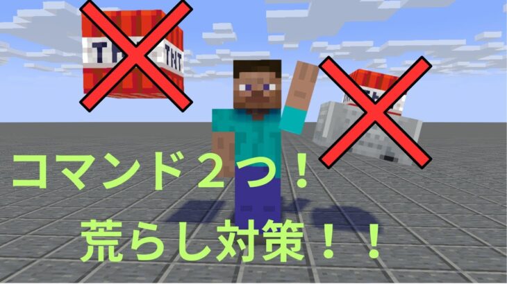 [マイクラ]   コマンド2つ！ TNTを消して、荒らし対策をしよう！！