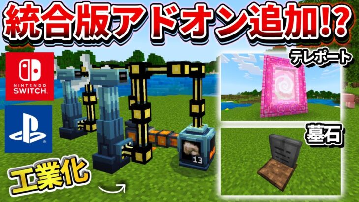 遂に！【マイクラ統合版】Switchでもアドオン導入して遊べるようになりました【PE/PS4/Switch/Xbox/Win10】ver1.20