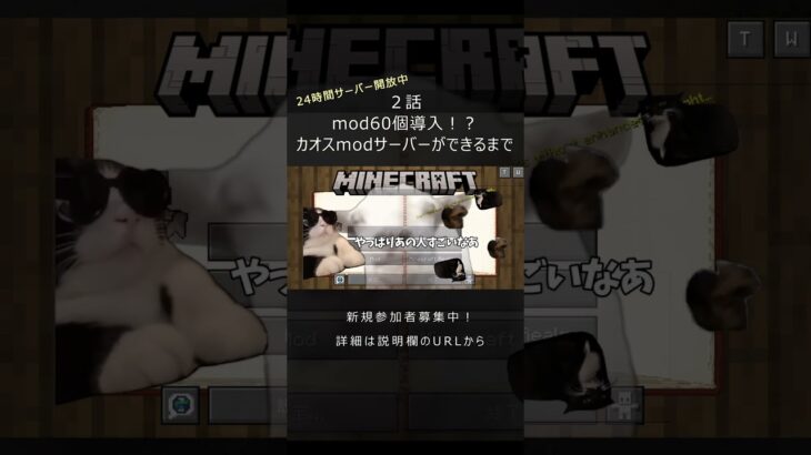 mod60個導入⁉カオスmodサーバーができるまで　２話　#shorts  #minecraft #minecraftshorts #猫ミーム