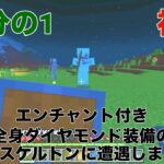 【マイクラ】エンチャント付きの全身ダイヤモンド装備の激レアスケルトンに遭遇しました💀💎【2万分の1】【神回】【激レア】