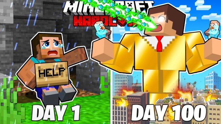 I Survived 100 Days as a TRILLIONAIRE in HARDCORE Minecraft