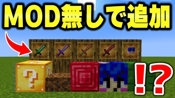 マイクラで海外の天才がMOD無しで”新ブロック”を追加した方法が凄すぎる【マインクラフト】