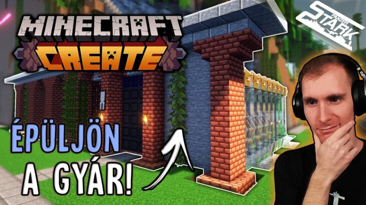 Minecraft Create – 3.Rész (Az Első GYÁR és GYÁRTÓSOROK!) – Stark LIVE