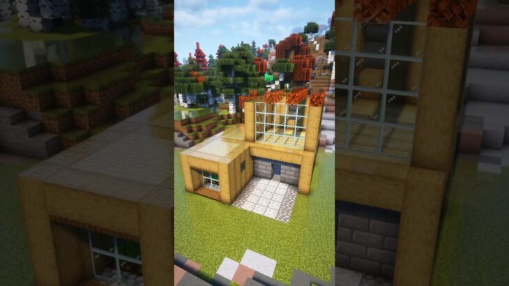 [タイムラプス🥰] 初心者がサバイバルで使える拠点を建築した!!🏡 [マインクラフト] #shorts [リプレイMOD]