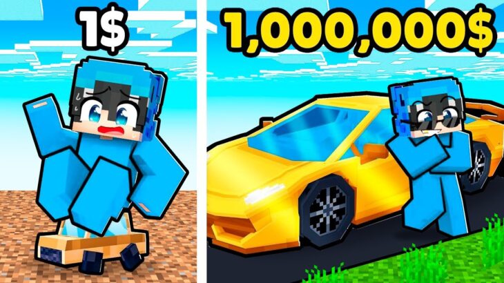 COCHE de 1$ vs COCHE de 1,000,000$ en Minecraft