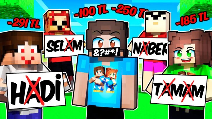 MİNECRAFT AMA ”A” DERSEM TÜM PARAM BİTİYOR 💸😩