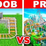 Minecraft NOOB vs PRO: MONTAÑA RUSA Más Increíble en Reto de Construcción