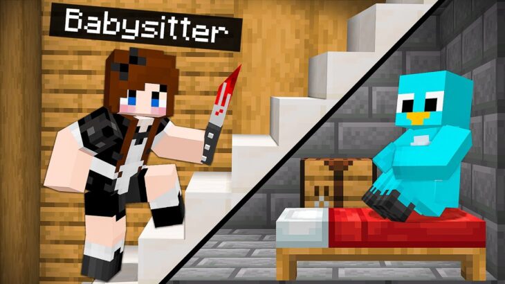 NOOB vs PRO: STRICT BABYSITTER HOUSE Build Challenge in Minecraft