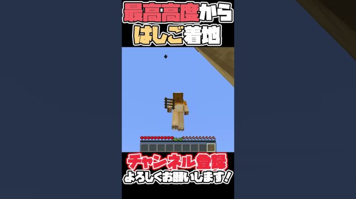 【はしご着地】最高高度からはしご着地【マイクラ】#Shorts #マイクラ #minecraft #マイクラ実況 #minecraftshorts #着地 #java版