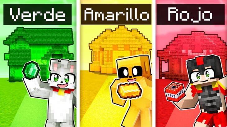 Usando SOLO 1 COLOR en Minecraft 🌈😂 BATALLA DE CONSTRUCCIÓN CON LOS COMPAS