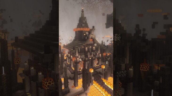 玄武岩デルタに合う城を建築してほしい!?簡単建築 #マイクラ #minecraft #shorts