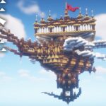 【マイクラ】サバイバル生活が捗る天空トラップタワーをおしゃれにするためにファンタジーな飛行船風に改造編|らなクラカルデラpart5【マインクラフト 実況】