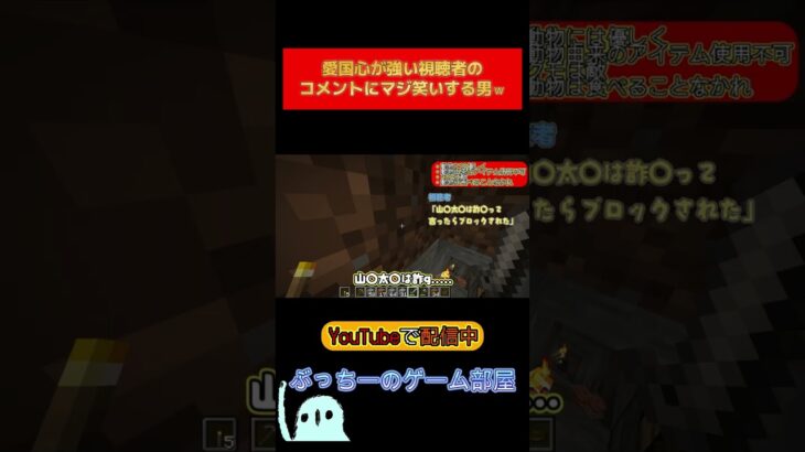 [マインクラフト]愛国心が強い視聴者のコメントに爆笑する男w #short #マイクラ #面白シーン #沼 #マインクラフト #マグマダイバー #発狂 #クリーパー #政治家