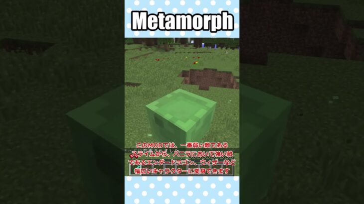 【マイクラ】転生しなくてもスライムになりたい人につかってほしいMOD「Metamorph」【MOD解説】#shorts