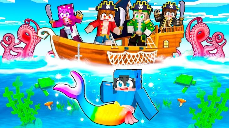 Minecraft: SIRENA vs 5 PIRATAS Speedrun Corredores y Cazadores