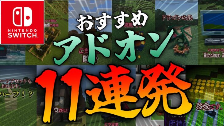 【アドオン紹介】スイッチ対応！統合版おすすめアドオン11連発！【マイクラ】