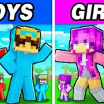 BOYS vs GIRLS STATUE House Battle In Minecraft!