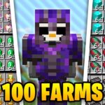 I Built 100 FARMS in Minecraft Hardcore…