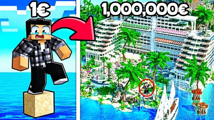 ÎLE à 1 € vs 1,000,000 € dans Minecraft !